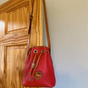 Vintage Dooney and Bourke red bucket bag